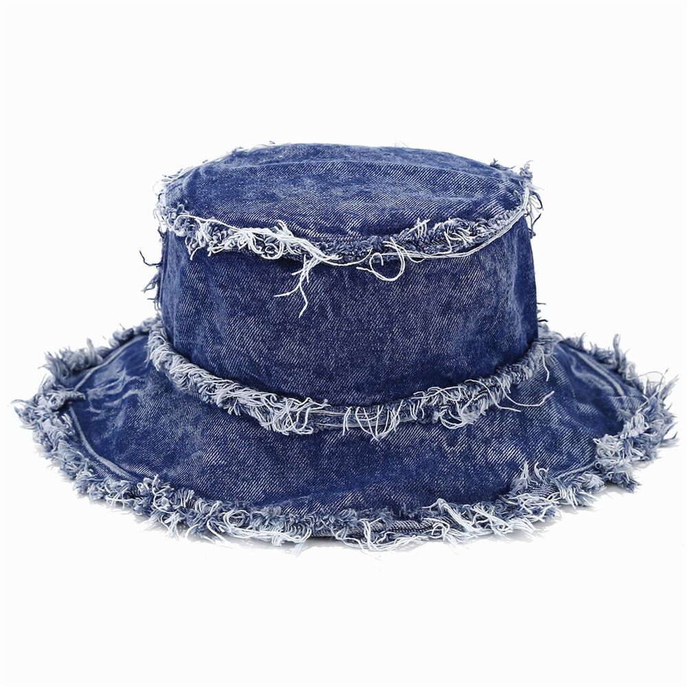 2011 Vintagel Denim Bucket Hat Washed Distressed Packable Beach Sun Hats